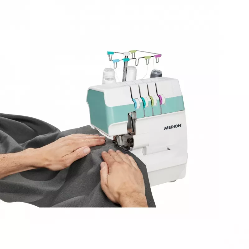 Medion Life Overlock SO90 máquina de costura (MD19169), turquesa/branco