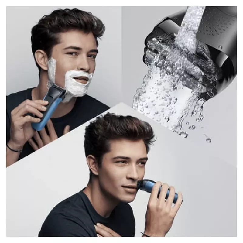 Braun Series 3 310s Máquina de barbear de lâmina Trimmer Preto, Azul