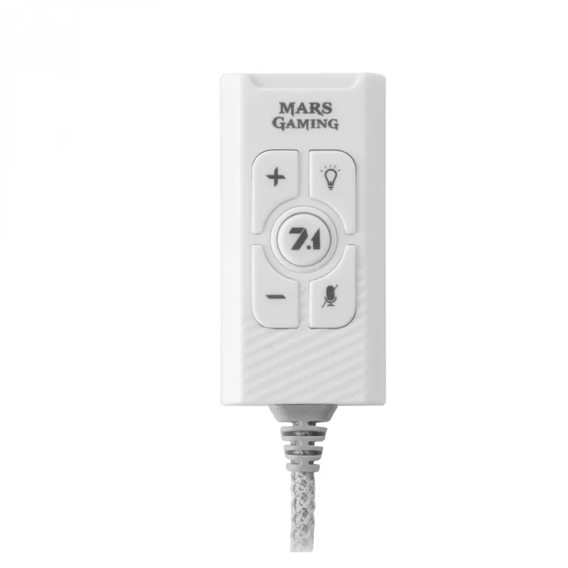 Placa de som Mars Gaming MSC2W 7.1 USB branco 3,5 mm
