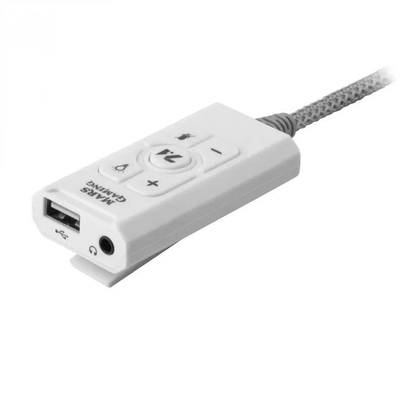 Placa de som Mars Gaming MSC2W 7.1 USB branco 3,5 mm
