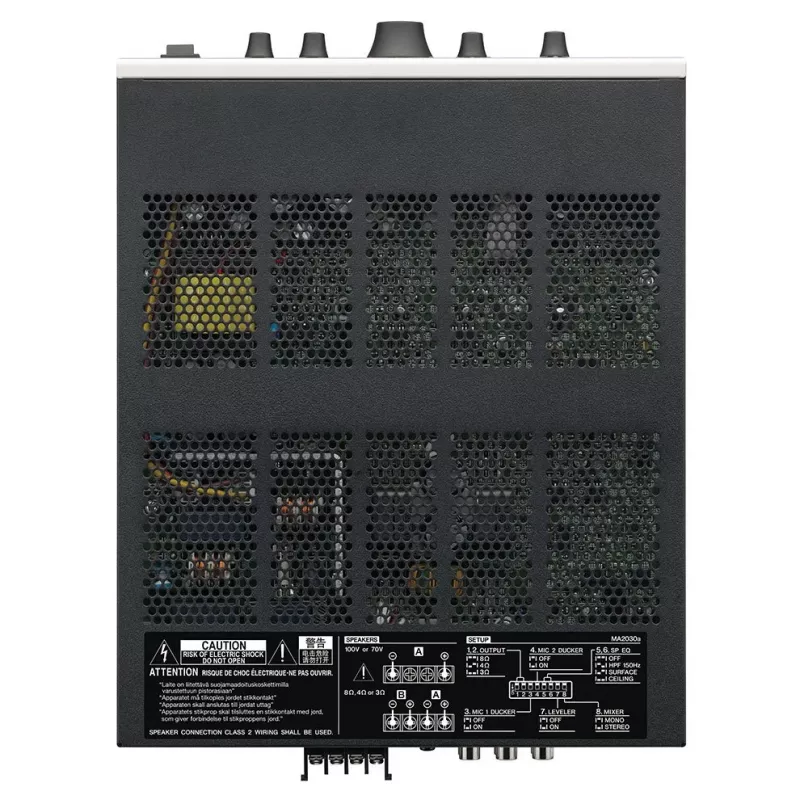 Amplificador de áudio Yamaha MA2030A 2.0 canais sistema ELA preto
