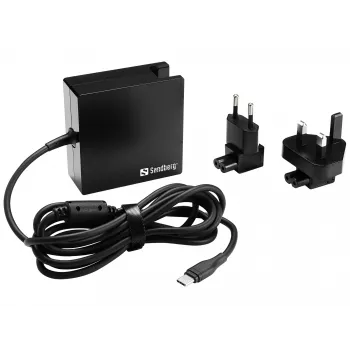 Sandberg Carregador de CA USB-C PD 90W EU+UK, interior, AC, 20,2 V, 4,5 A, 1,8 m, preto