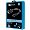 Sandberg Adaptador OTG MicroUSB M - USB F, Micro-USB B, USB A, USB 2.0, macho/fêmea, 0,48 Gbit/s, preto