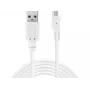 Sandberg Cabo de sincronização/carregamento MicroUSB 3 m, 3 m, USB A, Micro-USB B, USB 2.0, macho/macho, branco