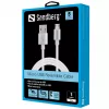 Sandberg Cabo MicroUSB reversível 1m, 1 m, USB A, Micro-USB A, prateado, branco
