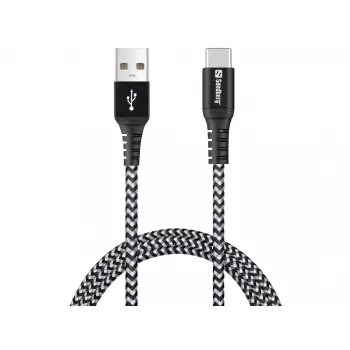 Sandberg Cabo Survivor USB-C—USB-A 1 m, 1 m, USB A, USB C, USB 2.0, preto, cinzento