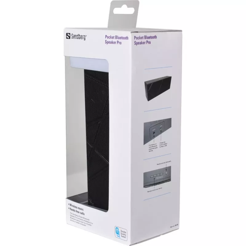 Sandberg Coluna Bluetooth Pocket Pro, 2.0 canais, 6 W, 100–20000 Hz, sem fios, 3.0+HS, 2,4–2,4835 GHz