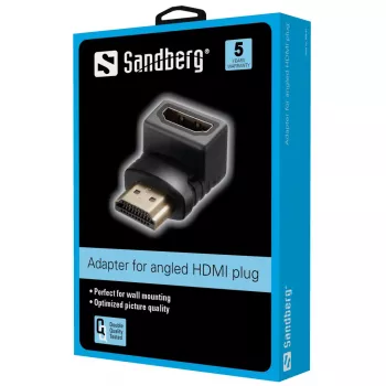 Sandberg Adaptador HDMI 2.0 macho angular, HDMI, HDMI, preto