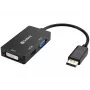 Sandberg Adaptador DP>HDMI+DVI+VGA, 0,19 m, DisplayPort, VGA (D-Sub)+ HDMI + DVI, macho, fêmea, 3840 x 2160 píxeis