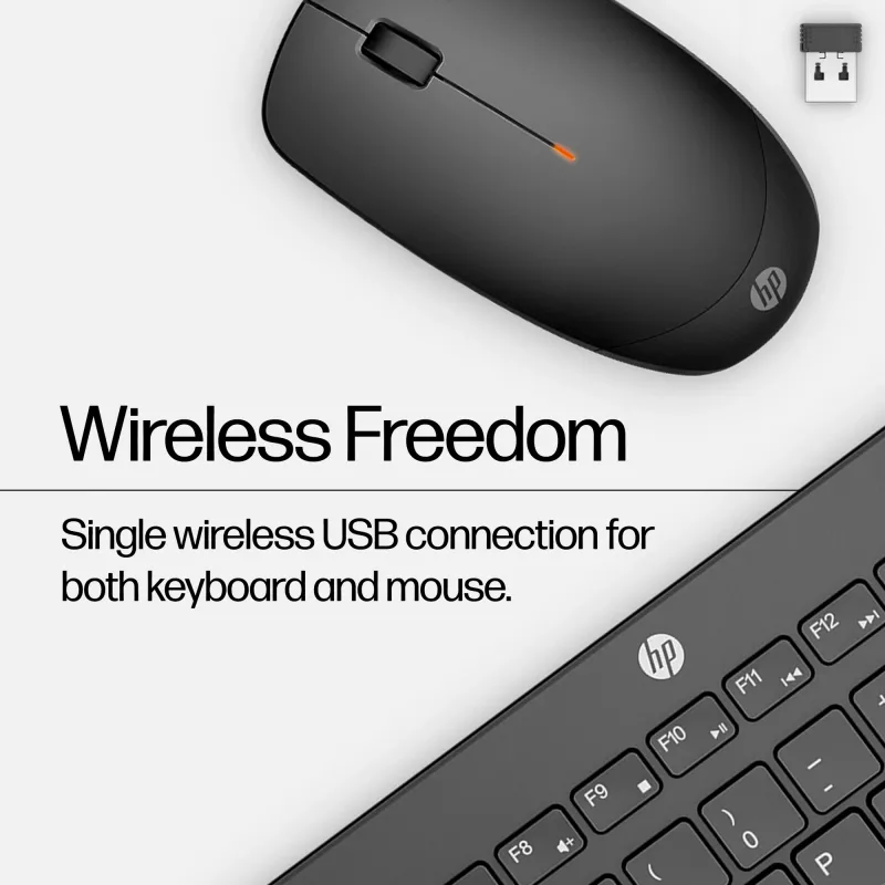 HP 230 conjunto de teclado e rato sem fios, tamanho completo, membrana, branco