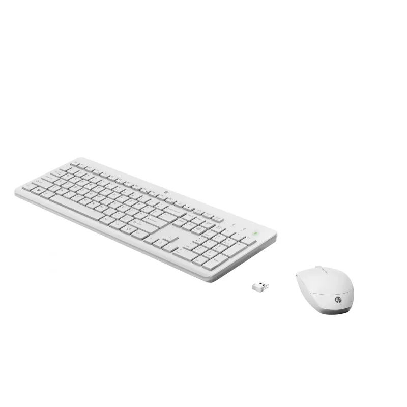 HP 230 conjunto de teclado e rato sem fios, tamanho completo, membrana, branco