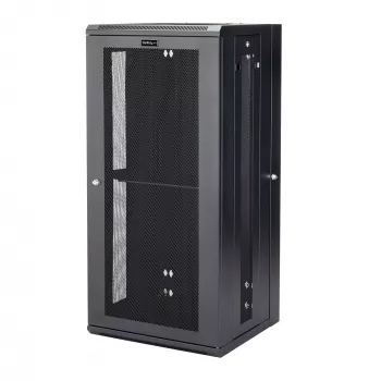 StarTech.com armário de rede de parede 4 postes 26U com prateleira 1U, armário de servidor de parede rebatível de 19 polegadas para equipamentos de dados/AV/eletrónica/informática, caixa de rack ventilada flexível