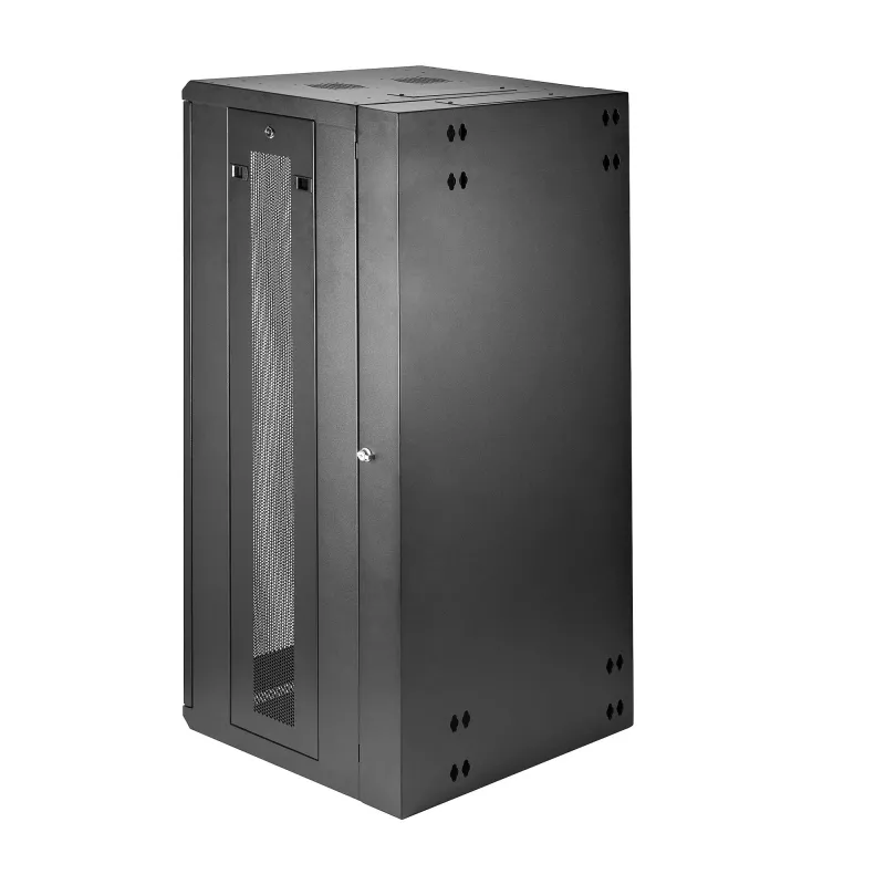 StarTech.com armário de rede de parede 4 postes 26U com prateleira 1U, armário de servidor de parede rebatível de 19 polegadas para equipamentos de dados/AV/eletrónica/informática, caixa de rack ventilada flexível