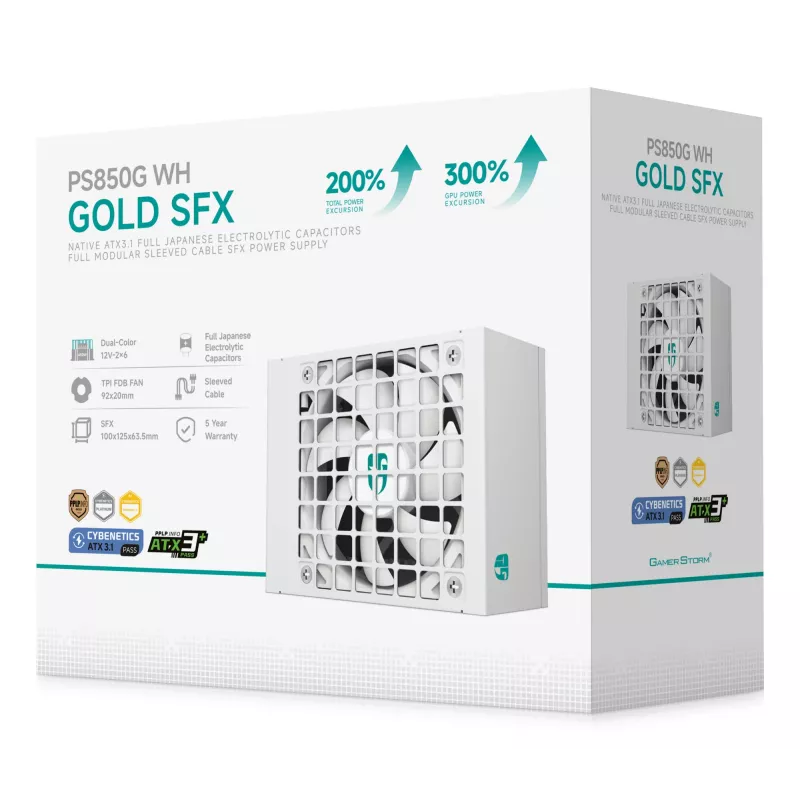 Gamer Storm PS850G WH fonte de alimentação 850 W 20+4 Pin ATX ATX branca