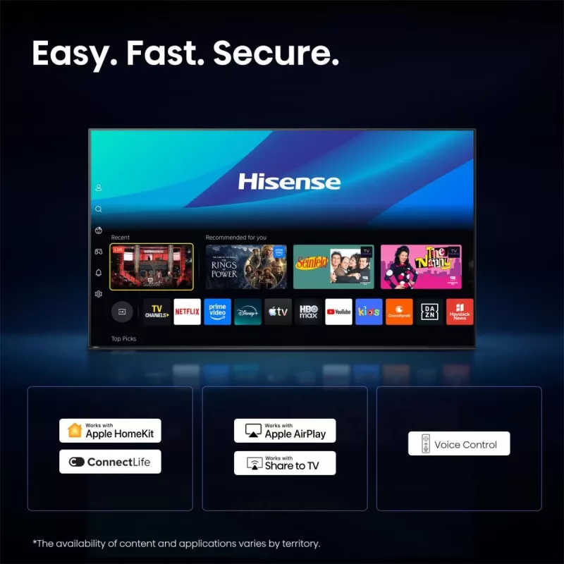 Hisense 85E7S PRO TV 2,16 m (85 polegadas) UHD+ Smart-TV Wi-Fi preto 400 cd/m²