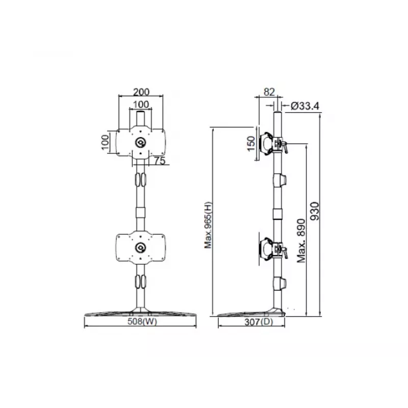 Multibrackets M VESA Desktopmount suporte individual conjunto de extensão 24-32 polegadas