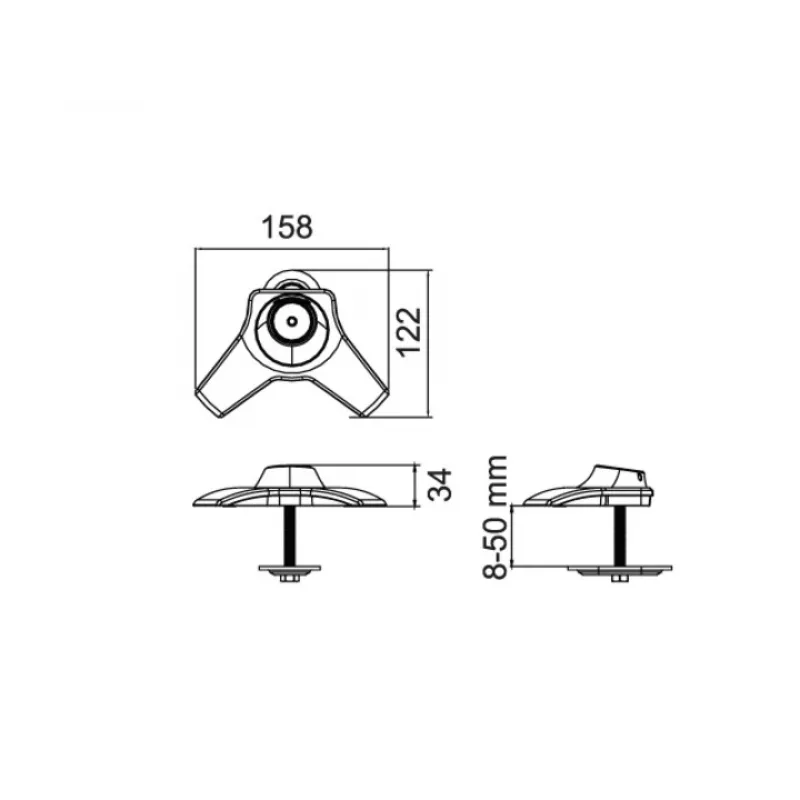 Base de passagem Multibrackets M Desktopmount para suportes de monitor individual/duplo/triplo preto modelo