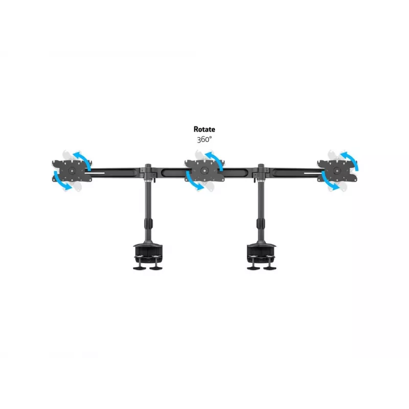 Multibrackets M VESA Desktopmount Triple Desk Clamp 24-32 polegadas 24 kg