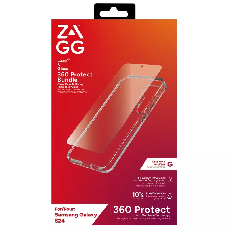 ZAGG Luxe & Glass 360 Bundle Galaxy S24, capa, Samsung, Galaxy S24, 15,8 cm (6,2 polegadas), transparente