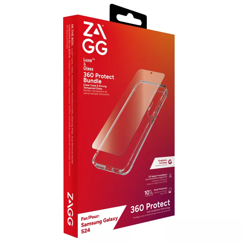 ZAGG Luxe & Glass 360 Bundle Galaxy S24, capa, Samsung, Galaxy S24, 15,8 cm (6,2 polegadas), transparente