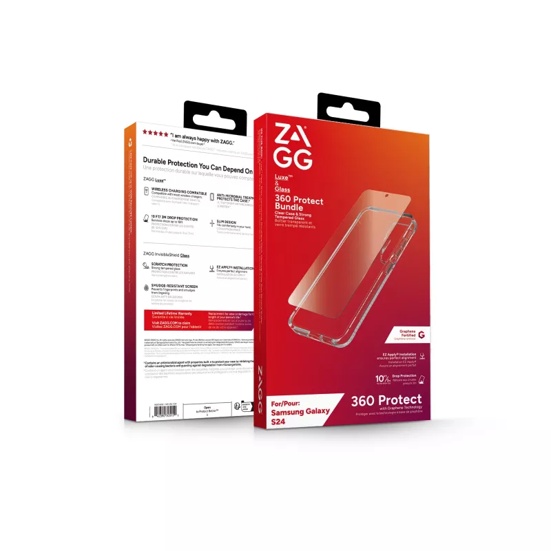 ZAGG Luxe & Glass 360 Bundle Galaxy S24, capa, Samsung, Galaxy S24, 15,8 cm (6,2 polegadas), transparente