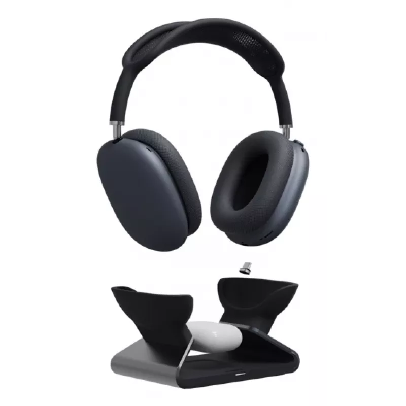 mophie AirPods Max estação de carregamento, interior, USB, carregamento sem fios, preto