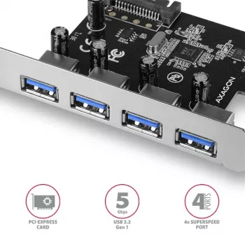 Axagon PCEU-430VL placas de interface/adaptador internas USB 3.2 Gen 1 (3.1 Gen 1)