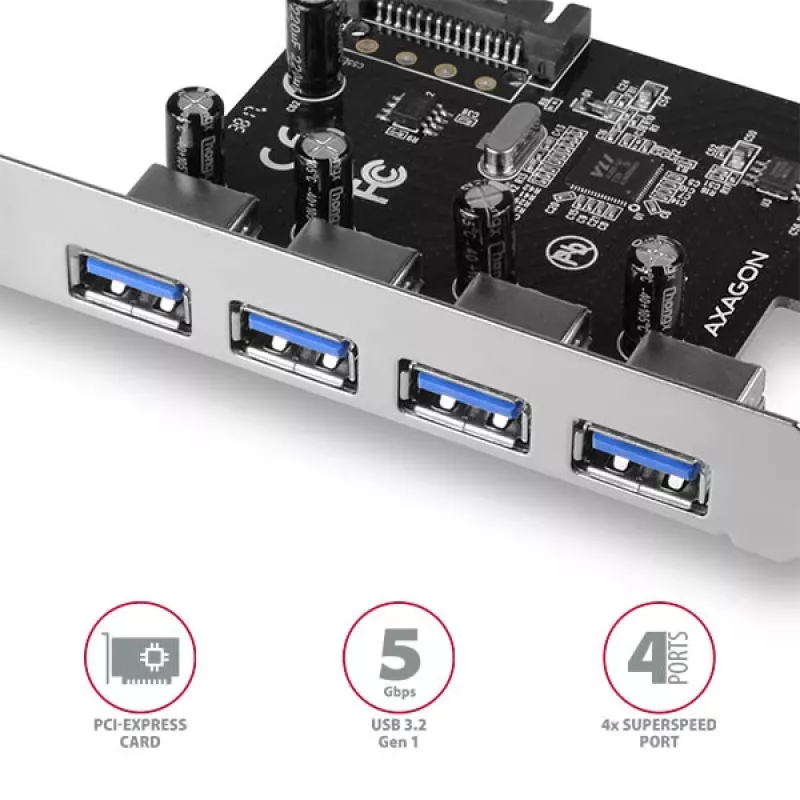 Axagon PCEU-430VL placas de interface/adaptador internas USB 3.2 Gen 1 (3.1 Gen 1)
