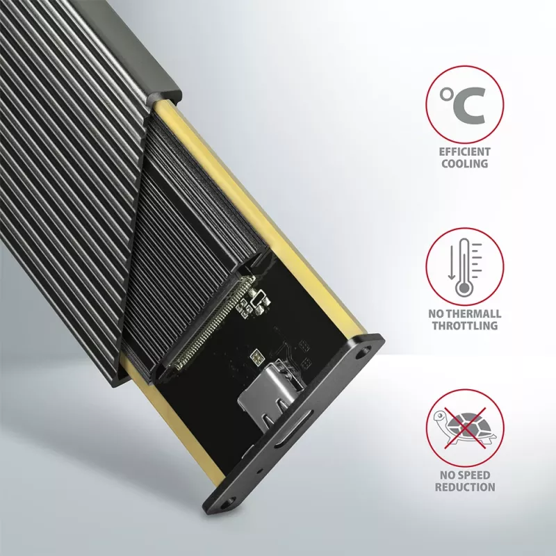 AXAGON EEM2-XR - capa - metal - prateado - M.2 - qualquer marca - 112 mm