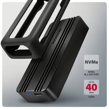 Axagon EEM2-40G caixa USB-C 40Gbps para SSD M.2 NVMe, alumínio ARMORED
