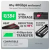 Axagon EEM2-40G caixa USB-C 40Gbps para SSD M.2 NVMe, alumínio ARMORED