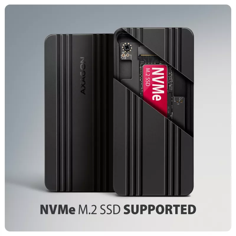 Axagon EEM2-40G caixa USB-C 40Gbps para SSD M.2 NVMe, alumínio ARMORED