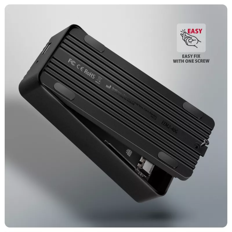 Axagon EEM2-40G caixa USB-C 40Gbps para SSD M.2 NVMe, alumínio ARMORED