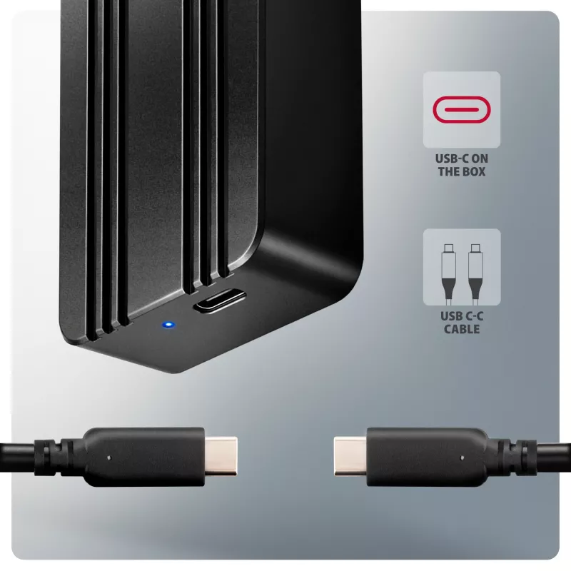 Axagon EEM2-40G caixa USB-C 40Gbps para SSD M.2 NVMe, alumínio ARMORED