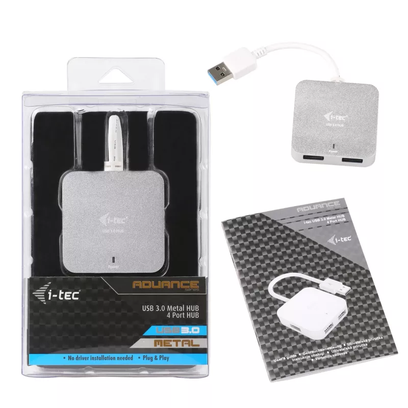 i-tec metal USB 3.0 hub passivo 4 portas