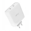 Carregador TRUST Maxo 100W 2 portas USB-C GaN — 100 W, 2x USB-C, 20 V máx, AC, interior, cabo de 2 m, branco