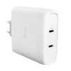 Carregador TRUST Maxo 100W 2 portas USB-C GaN — 100 W, 2x USB-C, 20 V máx, AC, interior, cabo de 2 m, branco