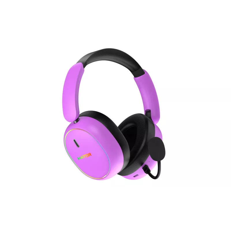 Headset sem fios HATOR Phoenix 2 com fio e sem fios head-band gaming USB Type-C / USB Type-A Bluetooth violeta