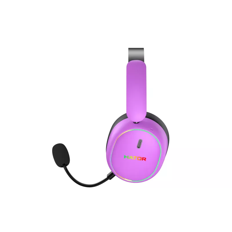 Headset sem fios HATOR Phoenix 2 com fio e sem fios head-band gaming USB Type-C / USB Type-A Bluetooth violeta