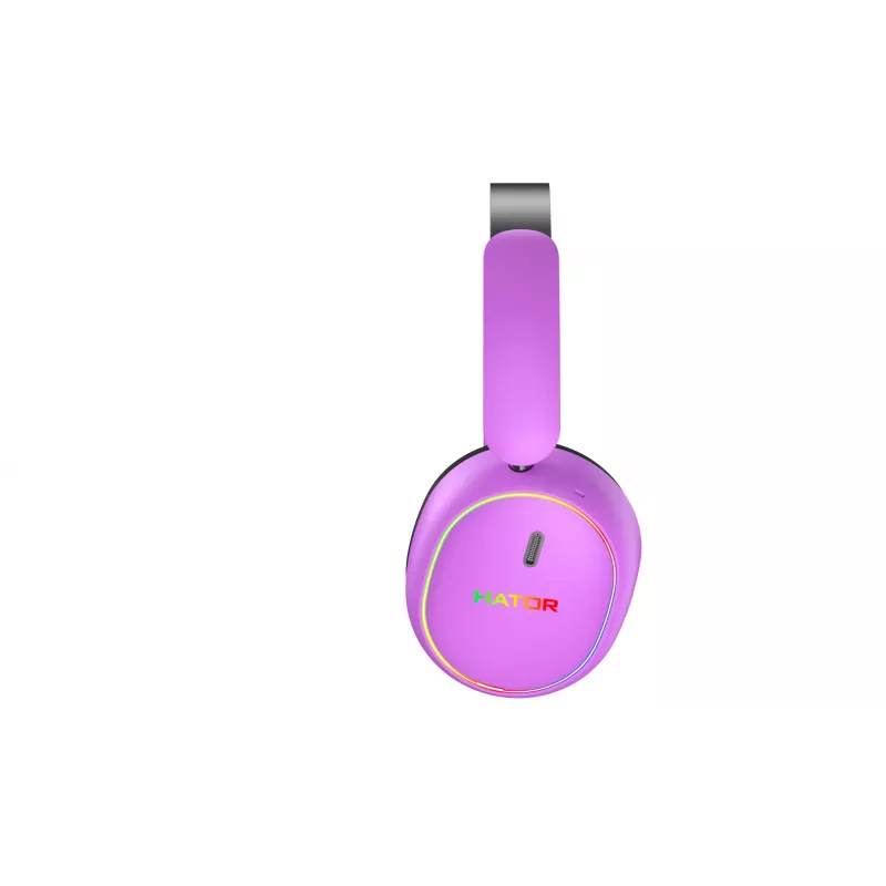 Headset sem fios HATOR Phoenix 2 com fio e sem fios head-band gaming USB Type-C / USB Type-A Bluetooth violeta
