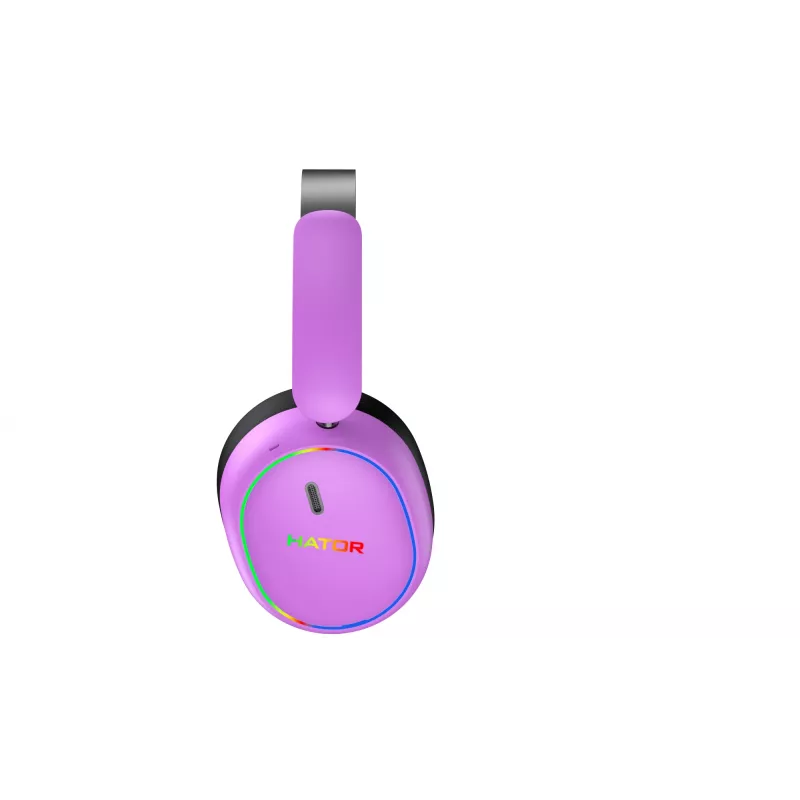Headset sem fios HATOR Phoenix 2 com fio e sem fios head-band gaming USB Type-C / USB Type-A Bluetooth violeta