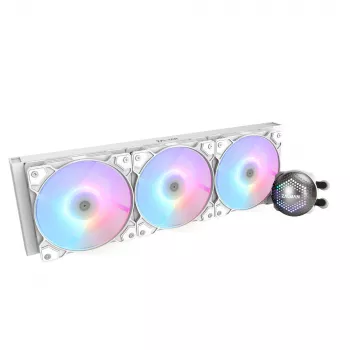Zalman ALPHA36 White Refrigeração líquida para CPU com radiador de 360 mm, 3 ventoinhas de 120 mm, bomba ARGB, refrigeração líquida all-in-one para dois processadores, 12 cm
