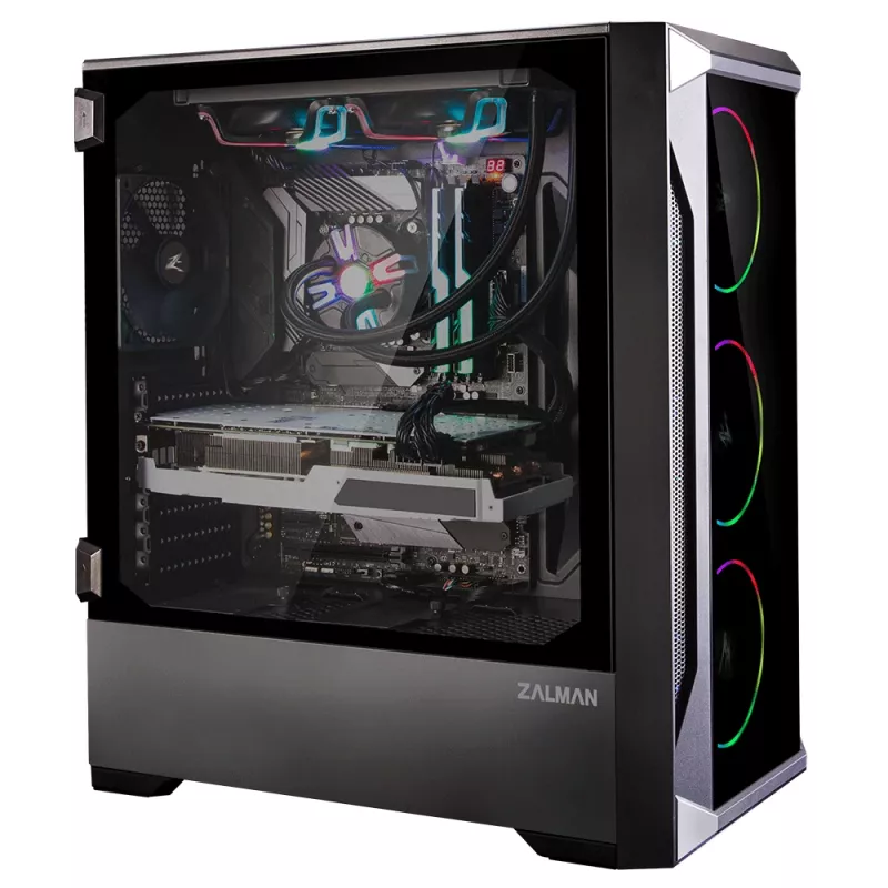 Zalman Z8 TG Caixa de PC ATX Mid Tower, ventoinhas ARGB x3, T/G Midi Tower Preto