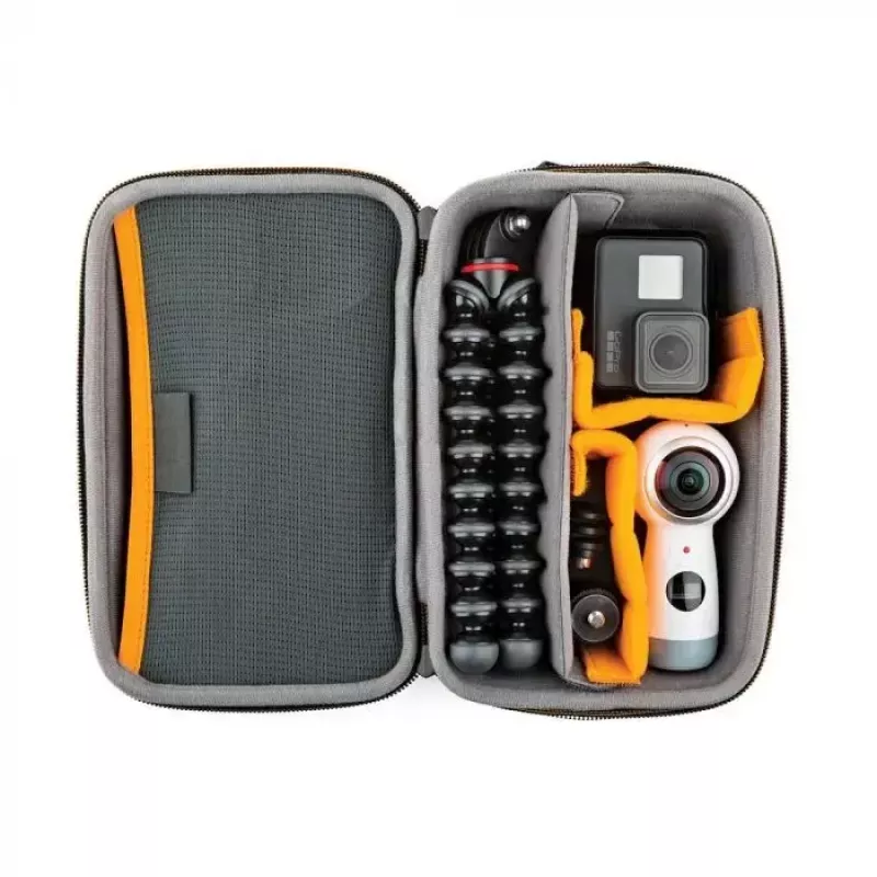 Bolsa para máquina fotográfica Lowepro HARDSIDE CS 60 — bolsa rígida, compacta, 140×85×227 mm, preta/laranja