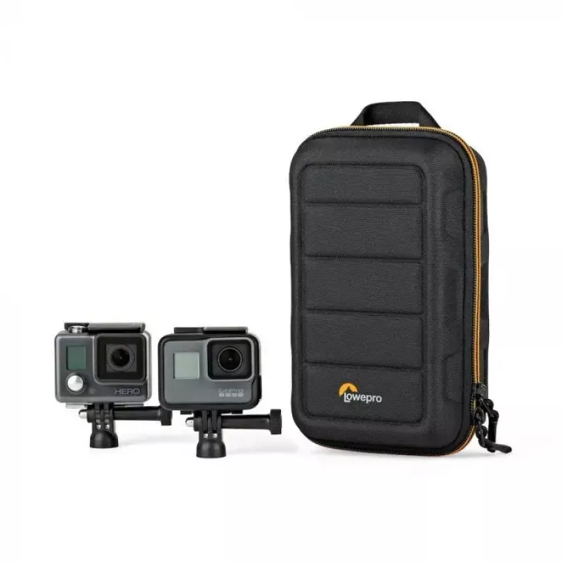 Bolsa para máquina fotográfica Lowepro HARDSIDE CS 60 — bolsa rígida, compacta, 140×85×227 mm, preta/laranja