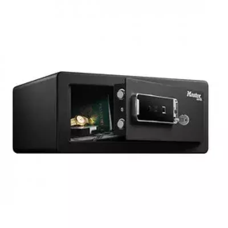 Cofre autónomo MASTER LOCK LX110BEURHRO preto 2 chaves leitor de impressões digitais
