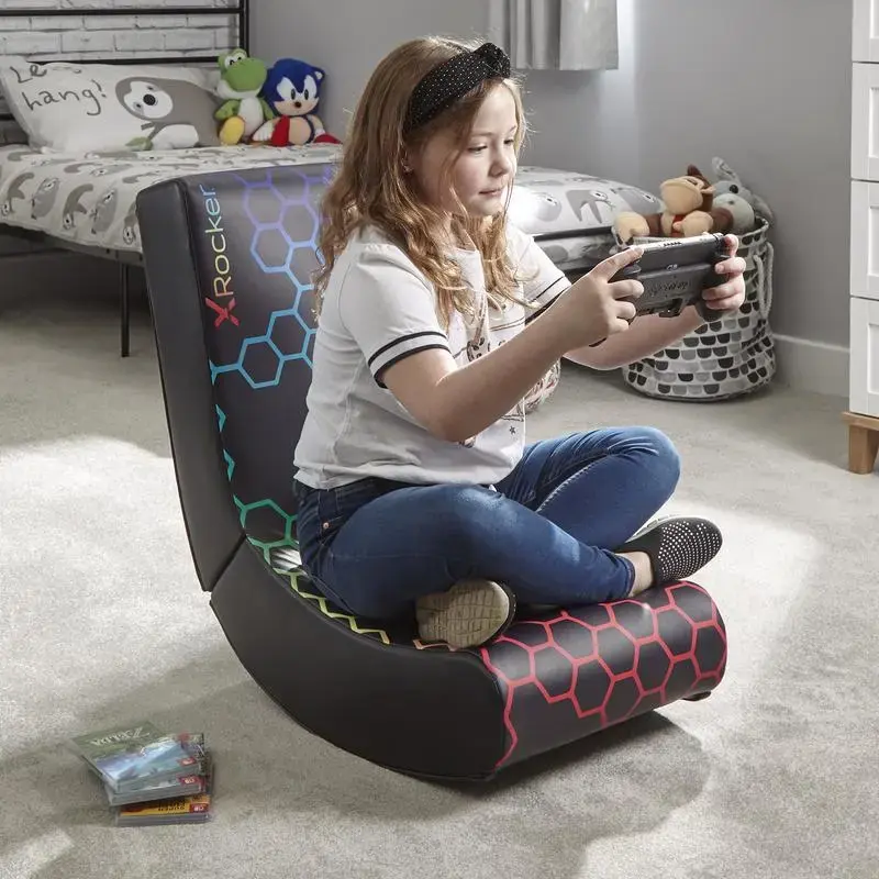 Cadeira gaming para consola x rocker Neo Hex Edition — assento e encosto acolchoados, largura 410 mm, profundidade 855 mm, altura 650 mm