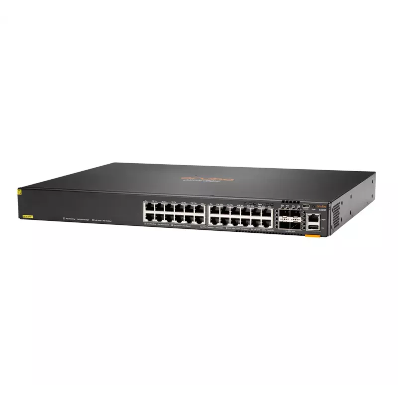 Switch gerido Aruba 6300F 24 portas 1GbE Classe 4 PoE e 4 portas SFP56