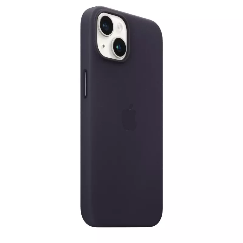 Capa MagSafe em pele para Apple iPhone 14 — violeta, compatível com 6,1 polegadas