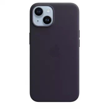 Capa MagSafe em pele para Apple iPhone 14 — violeta, compatível com 6,1 polegadas